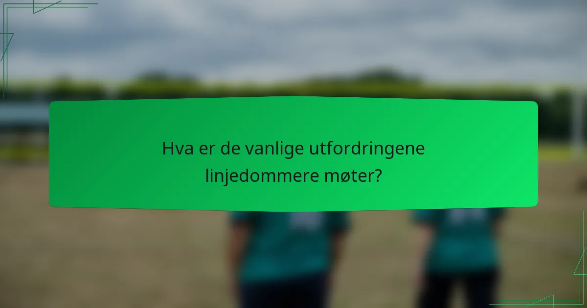 Hva er de vanlige utfordringene linjedommere møter?