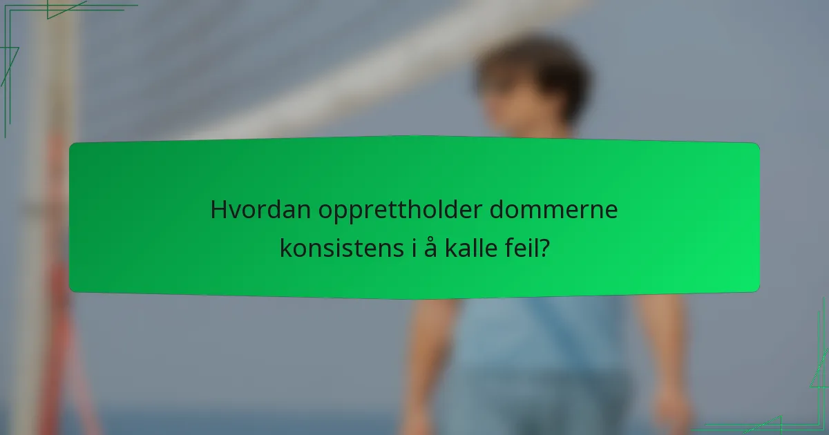 Hvordan opprettholder dommerne konsistens i å kalle feil?